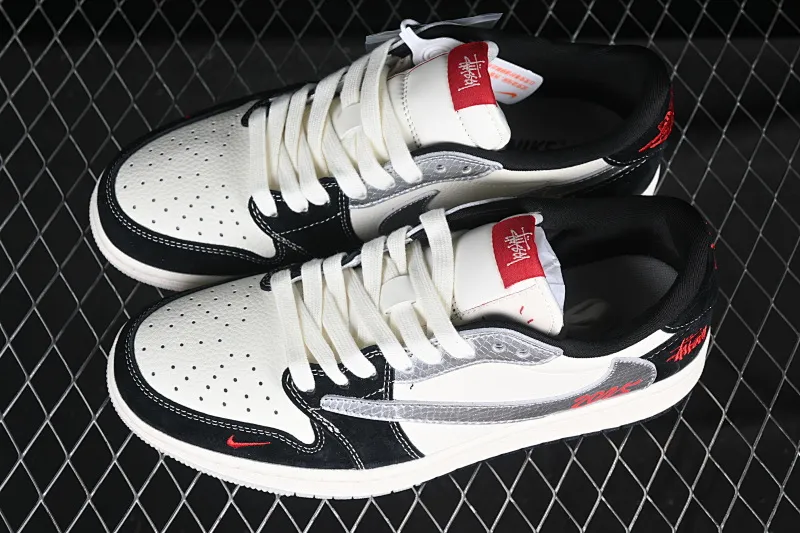 All categories Air Jordan Jordan series basketball shoes Air Jordan 1 Low High-end customized low-top sneakers Travis Scott x Fragment Design x Air Jordan 1 Low OG SP AJ1 Joe 1 Stussy co-branded black and silver snake two-color low-top cultural casual sneakers DM9288-007